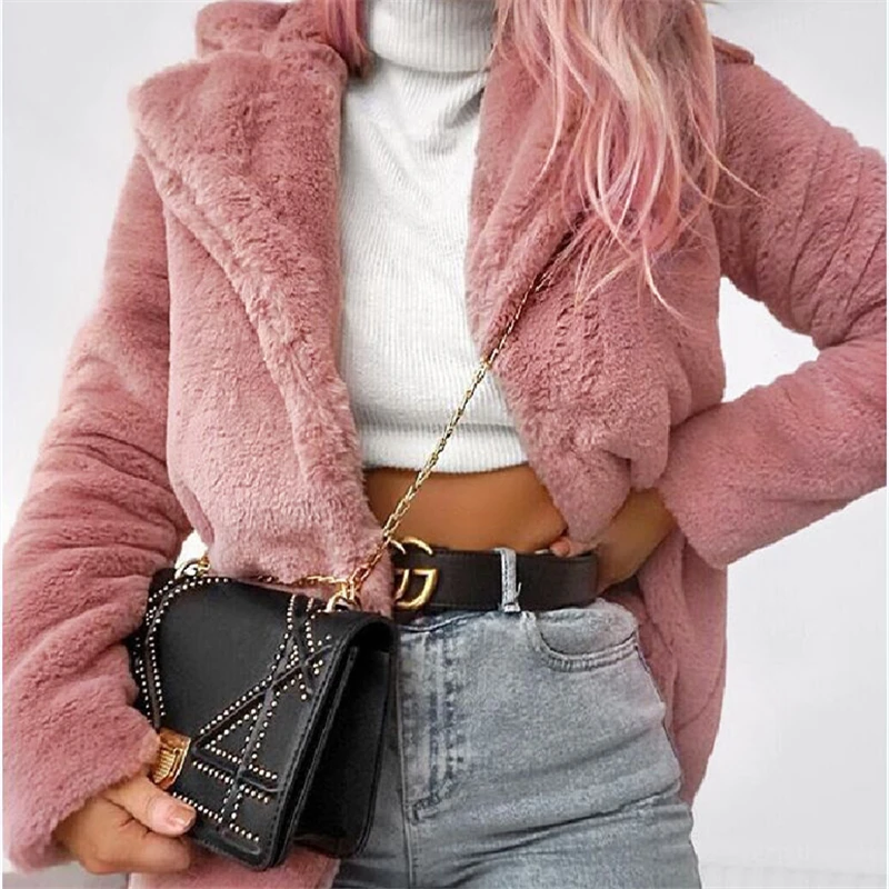 Шуба женская Осень-зима 2019 однотонная с длинным отрезом теплая шуба рукавом HHH006 |