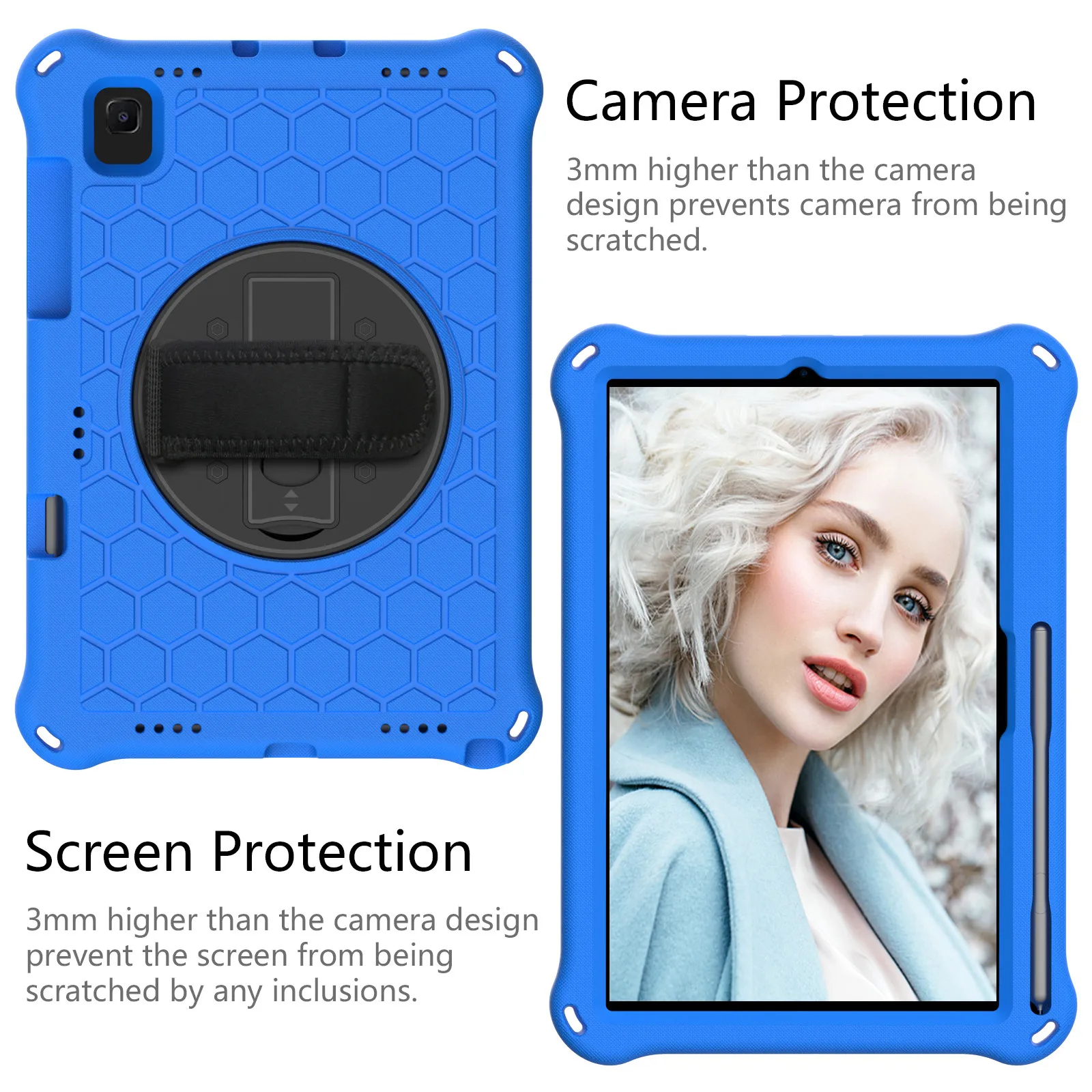 

Kids Case for Samsung Galaxy Tab S5e 10.5" SM-T720 SM-T725 Case 360 Degree Rotating Stand, Hand Shoulder Strap Tablet Cover