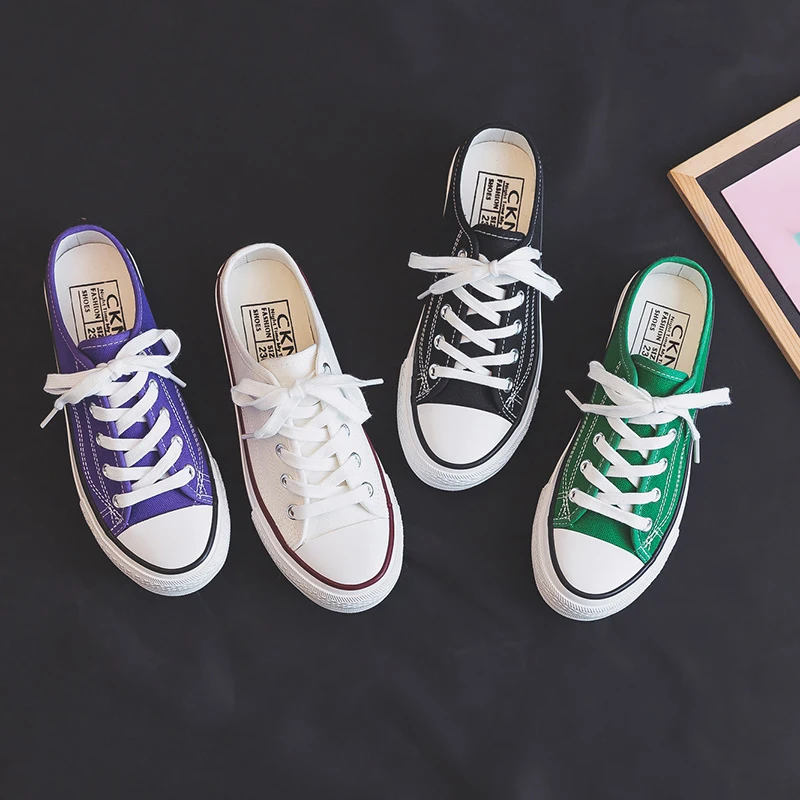 

Korea Women Flat Canvas Shoes Purple Slippers Student Board sneakers Girls Casual Shoe Trainers Chaussure canvas shoes Summer