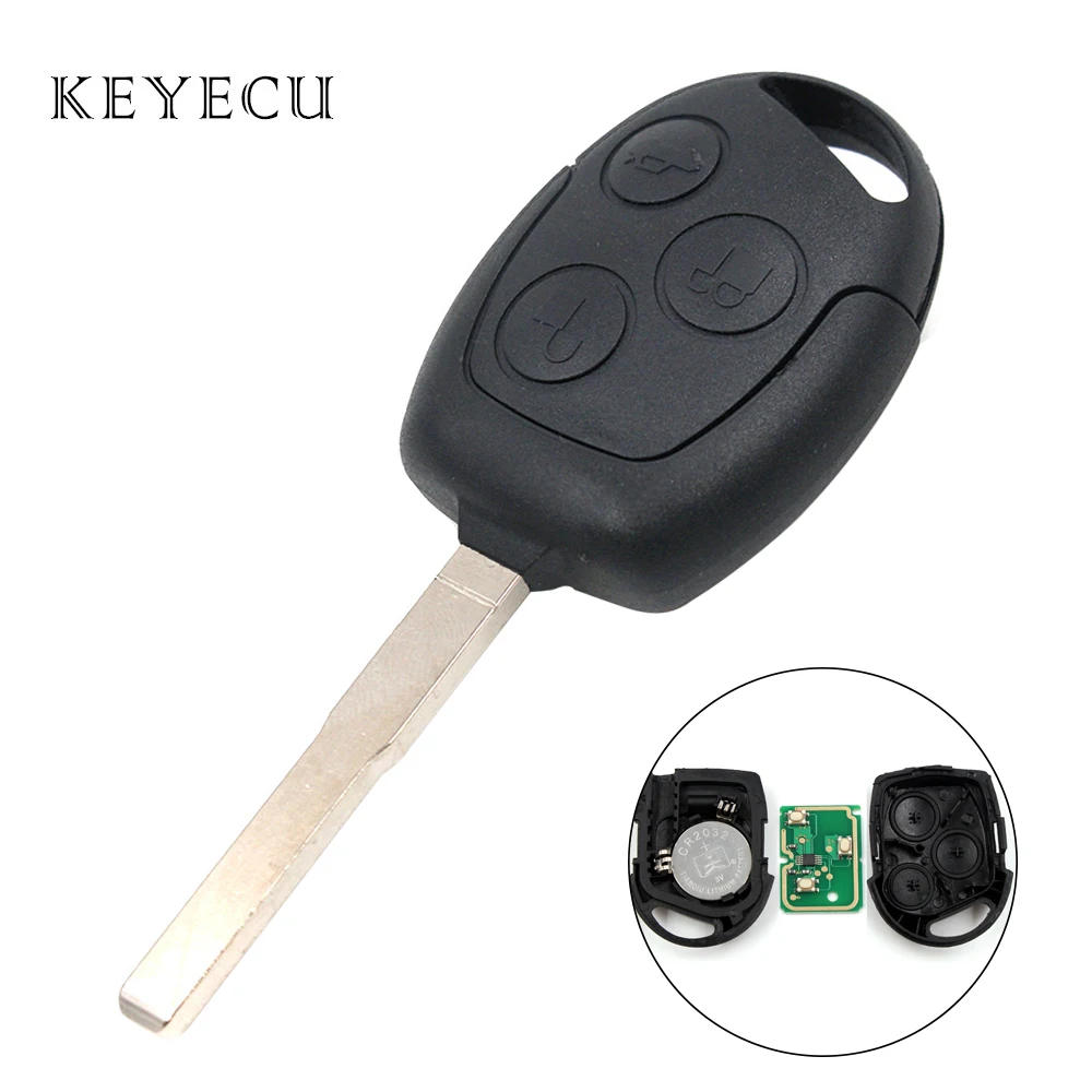 Запасной 3 кнопочный пульт дистанционного управления Keyecu 433 МГц 4D60 / 4D63 для Ford Mondeo