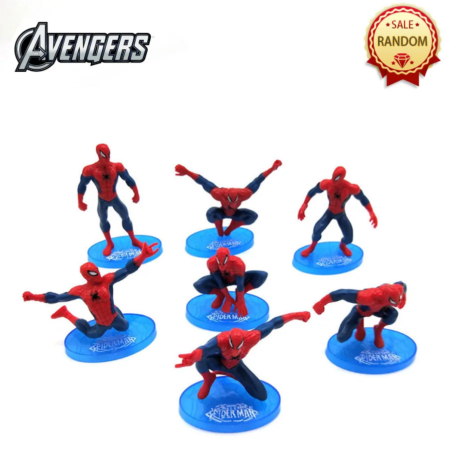 Мини Человек паук фигурка героя игрушки фигура Мстителей 8 см X 4 набор супергерой