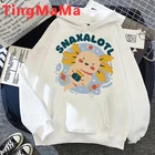 Толстовка мужская с капюшоном, милый мультяшный стиль, в стиле хип-хоп, зимний теплый свитшот в стиле Харадзюку, ретро, унисекс, с рисунком животного