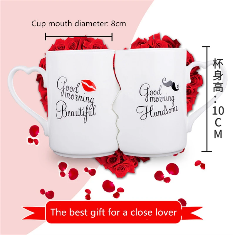 Две креативные кофейные чашки двойная миска керамическая подарок на день