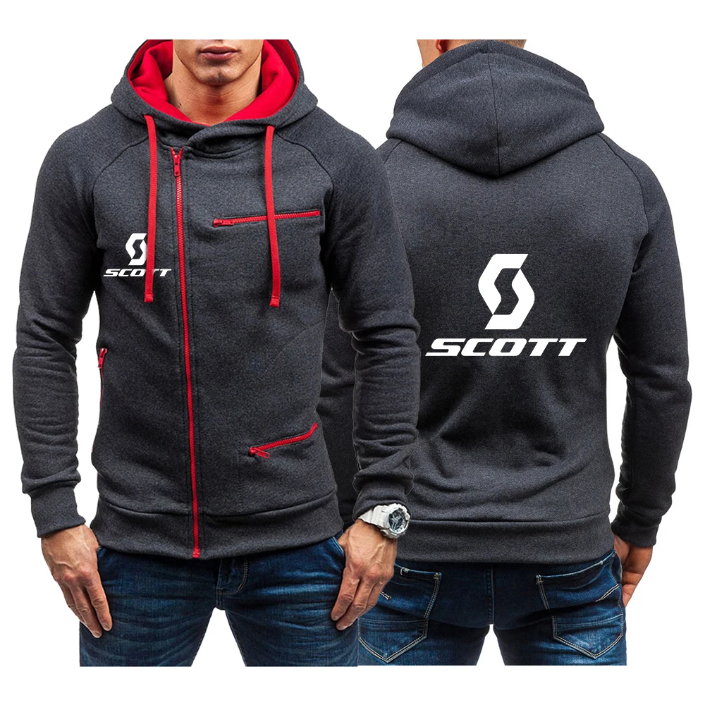 

Bicycle Cycling for scott print Fitness Sport Jacket Coat Zipper Pocket Running Jackets Men Sportswear Workout Jacket Hoodies