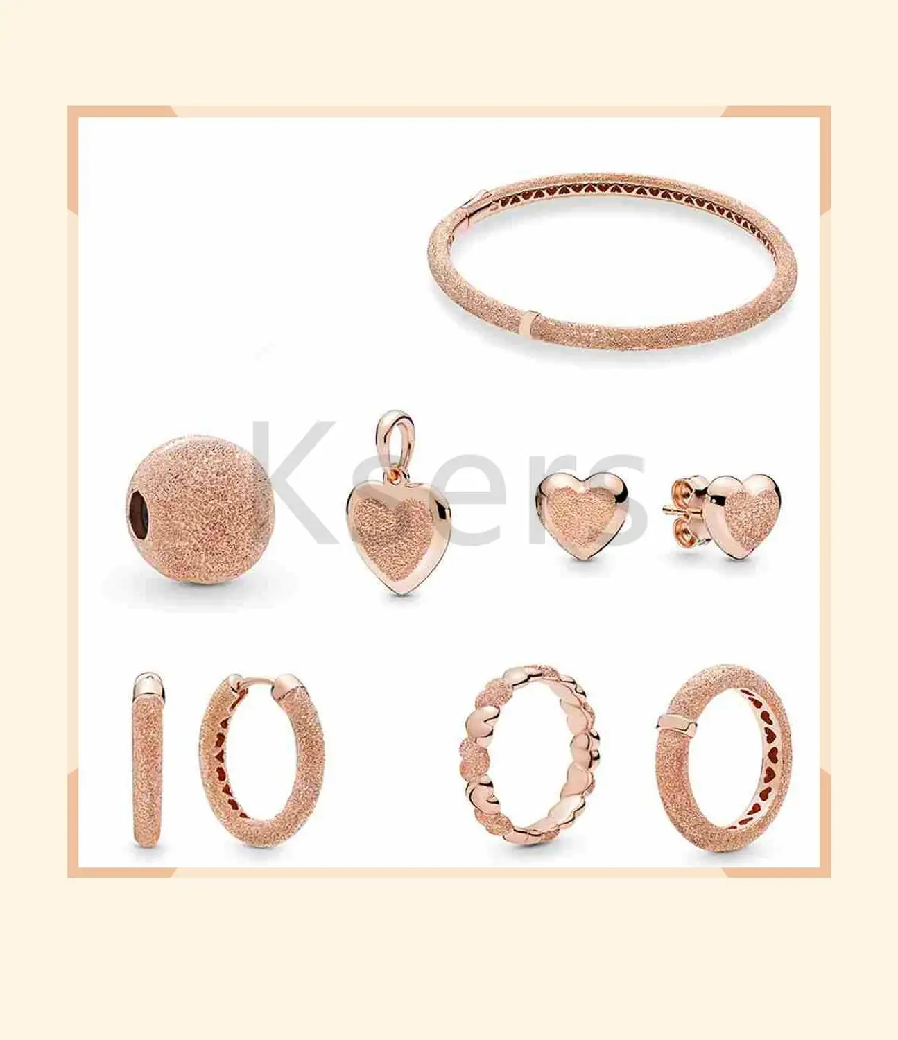 Серебряное кольцо для сережек с сердечками 100% пробы матовое розовыми и пружинным