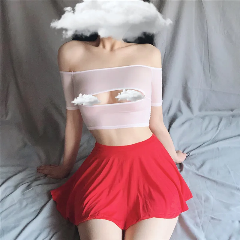 

Micro Mini Skirt Club Sexy Wear Sheer See Through Skirts Sexy Women Ice Silk A-Line Pleated Skirt Low Rise Waist Ruffled Skirt
