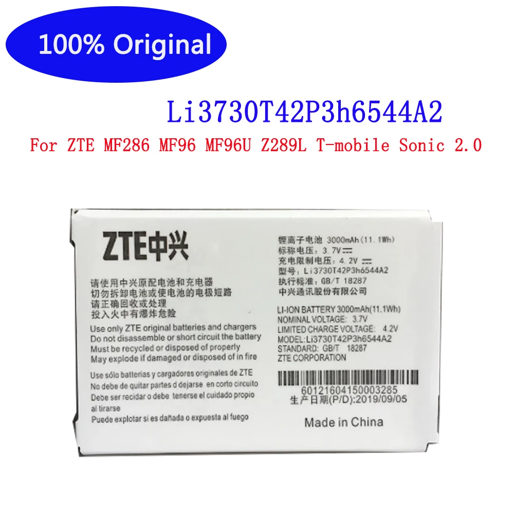 

New 100% Original High Quality 3000mAh Li3730T42P3h6544A2 Battery For ZTE MF286 MF96 MF96U Z289L T-mobile Sonic 2.0 Batteries