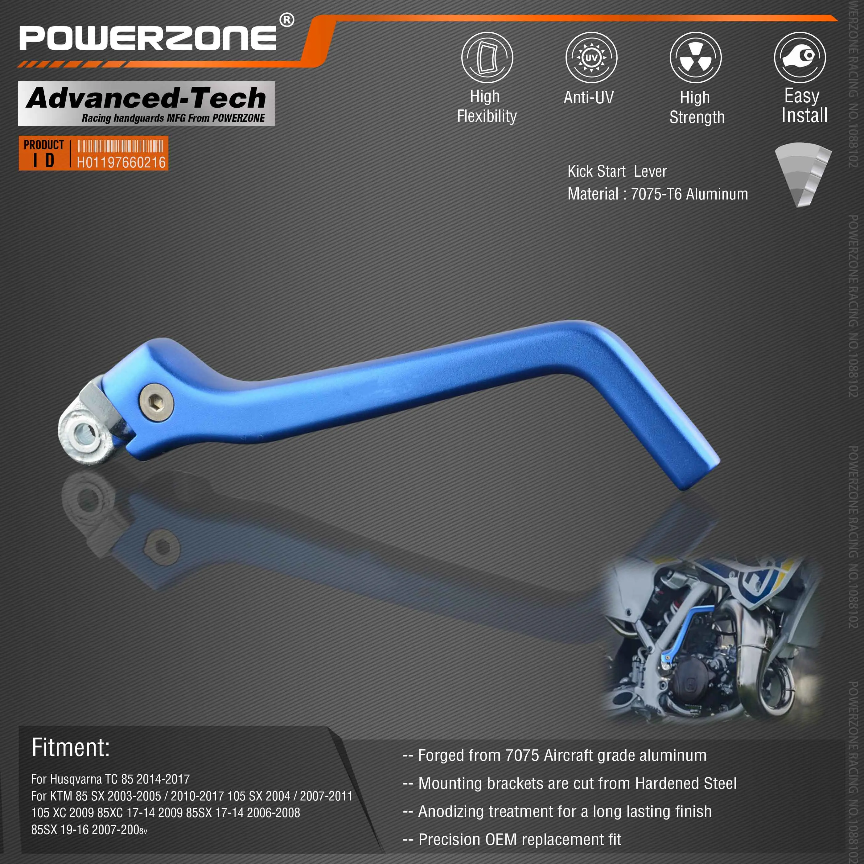 

Рычаг кик-стартера Powerzone из сплава для мотокросса KTM SX85 2003-2016 SX105 SXS85 SX 105 SXS 85 TC TC85