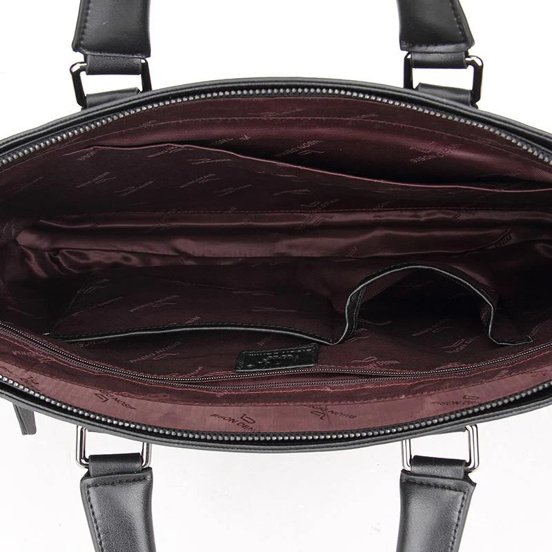 BISON DENIM Luxury famous brand handbag shoulder bags business men briefcase laptop bolsos men's travel bags genuine leather bag