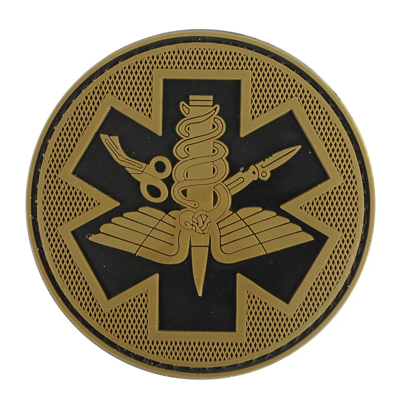 AIRSOFTPEAK Тактический ПВХ Патчи Армия Военный Патч Для Рюкзака и Сумки Светящиеся значки Открытые аксессуары Оборудование для охоты - Цвет: Tan