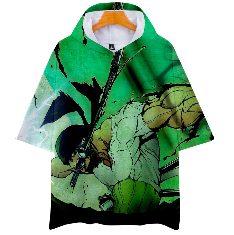 Футболка с капюшоном Luffy аниме One Piece для мужчин и женщин Детская футболка в