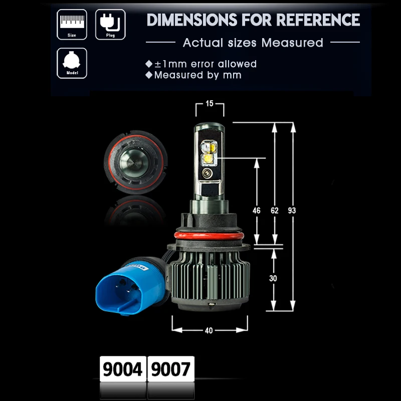 CNSUNNYLIGHT светодиодный 9007 HB5 Hi/Lo 9004/HB1 H13 80 Вт 8000LM 6000 К белая лампочка основная
