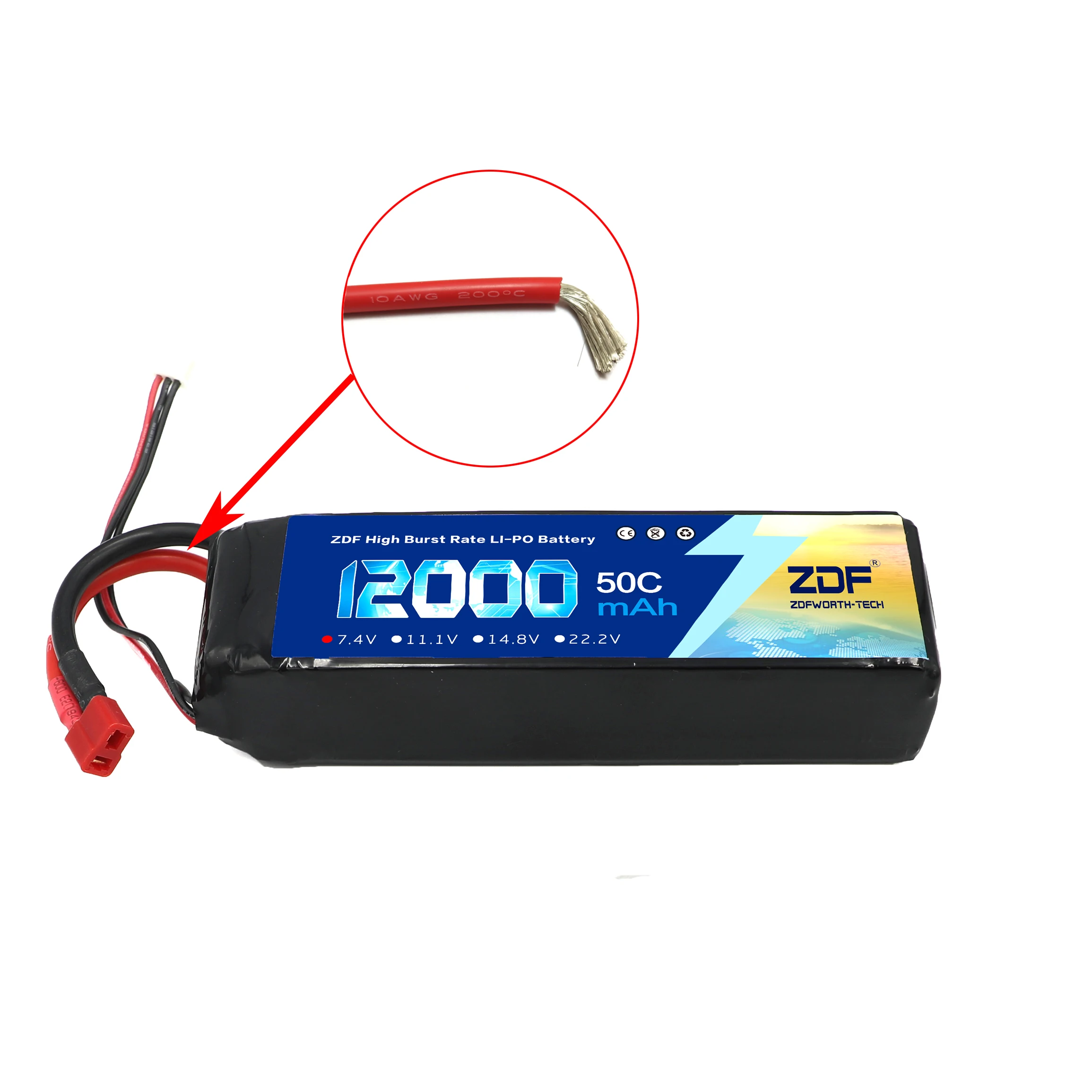 аккумулятор zdf 2s 74 v 3s 111 v 12000mah 50c max 100c для рад
