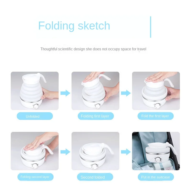 

Travel Camping Portable Foldable Silicone Electric Kettle Mini Boiling Hot Water Thermal Insulation Heating Boiler 220V1L