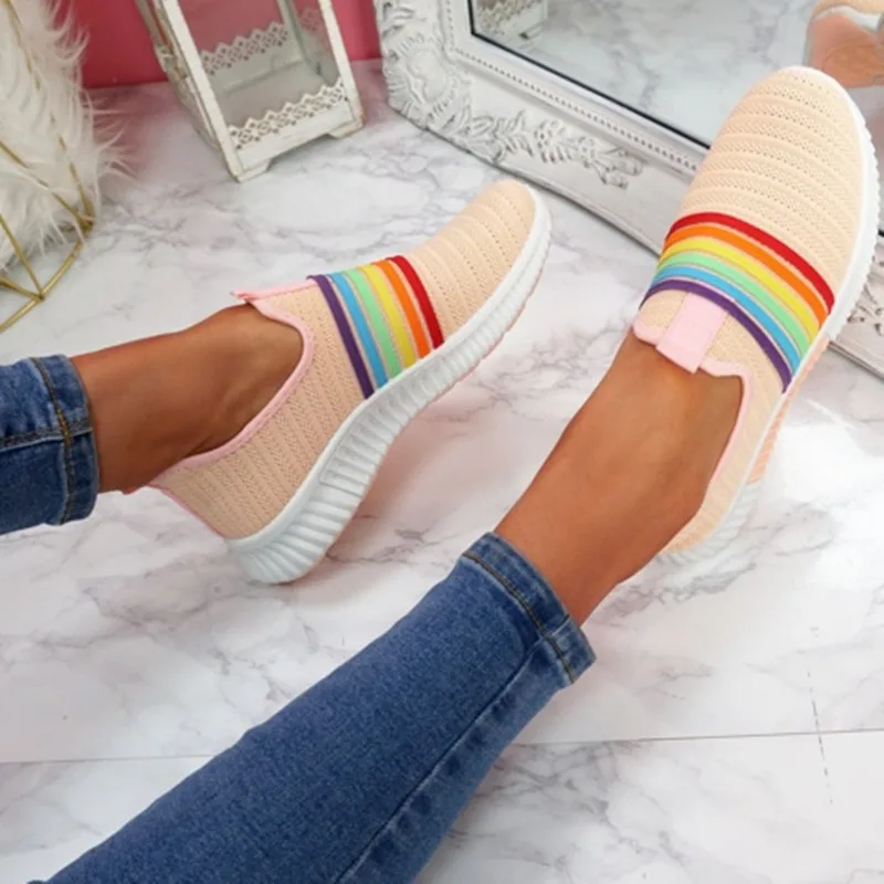 

Women Sneakers New Casual Shoes Woman Plus Size Slip-on Shoes Ladies Flats Fashion Loafers Air Mesh Breathable Trend Footwear