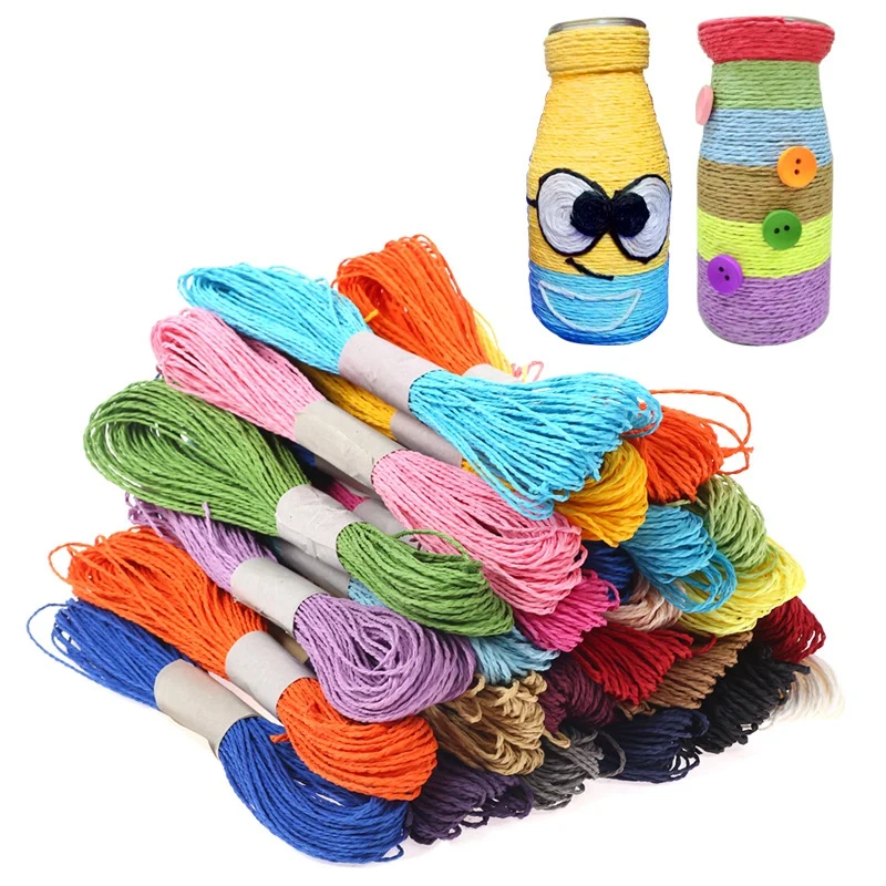 

Colorful Paper Rope for Handmade Kids DIY Art Craft Material Ribbon Colorful Gift Packing Wrapping String Weaving Rope