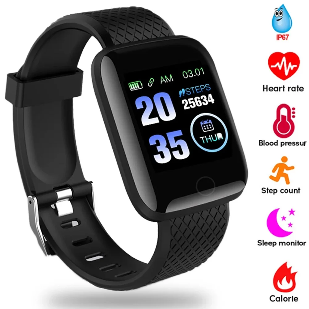 

Bluetooth Men Smart Watch Woman Waterproof Sport Fitness Tracker Bracelet Blood Pressure Square Fitness Tracker For Android IOS