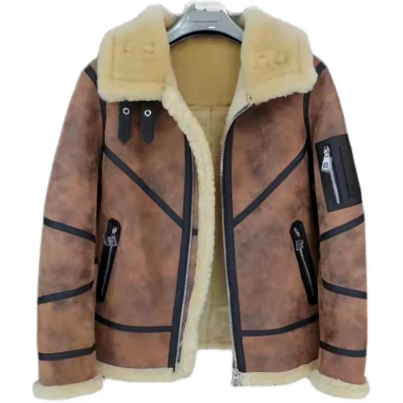 

Светильник-Коричневое Пальто из натуральной овчины 2021 Повседневный стиль Женская 10XL натуральная овчина русская Зимняя Толстая теплая курт...