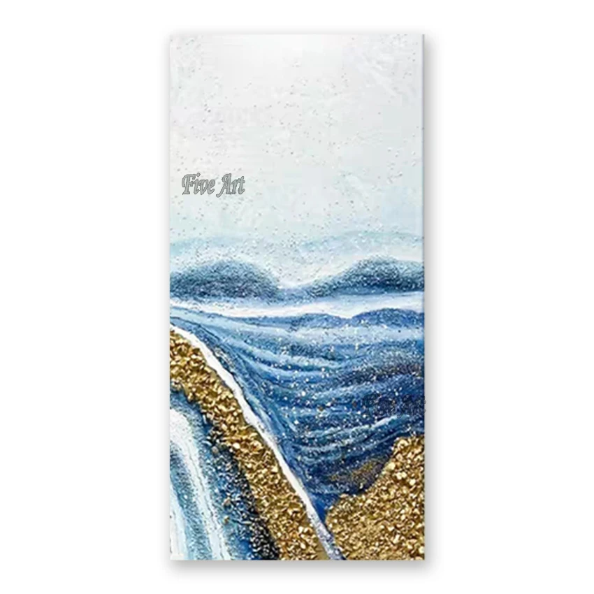 

Golden Acrylic Heavy Textured Oil Painting Canvas Wall Decor Picture Art Pure Handmade Living Room Decoration Wall Art Unframed