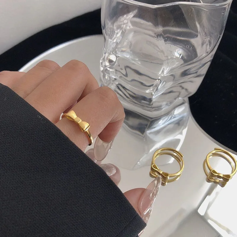 

Модные Австрийские золотые кольца с бантом золотого цвета, обручальные кольца с бантом для женщин, оптовая продажа, Новинка