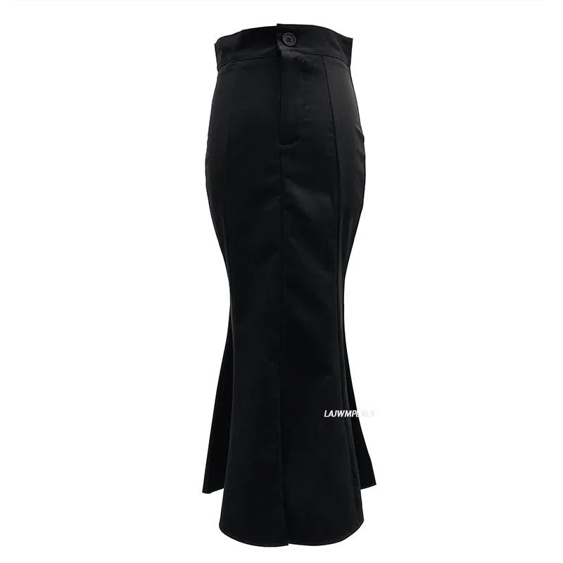 

2021 Fashion Summer Sexy Mermaid Skirts Women Package Hips High Waist Skirt Split Elegant Black Office Ladies Skirts