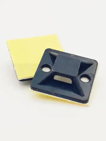 Черная стяжка, пластиковый самоклеящийся держатель для крепления кабеля, белый клей, позиционирование кабеля, фиксированное сиденье 20 мм * 20 мм, 50-100 шт.