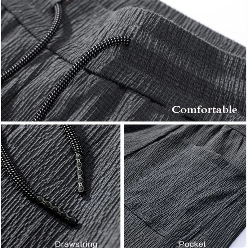 Брюки мужские из вискозы повседневные Прямые свободные уличные штаны однотонные