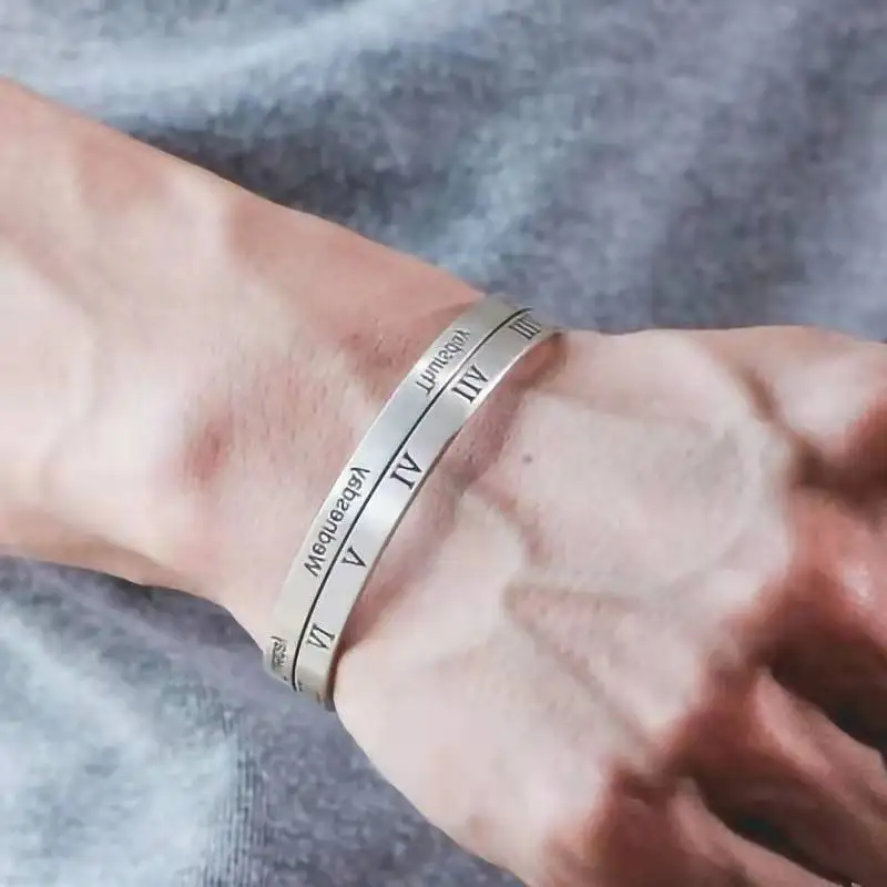 

New Digital Bracelet Male Trend Personality Street Hip-hop Opening Adjustment Couple Bracelet Female Jewelry Accessories