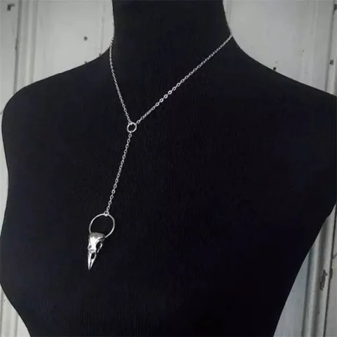 Волшебное ожерелье с подвеской в виде готической ведьмы, Викинга, ворона череп ворона