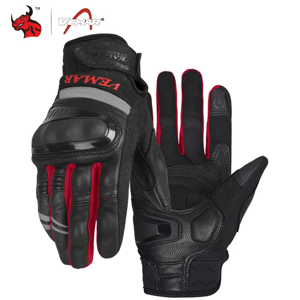 

VEMAR мотоциклетные кожаные перчатки полный палец защитный Шестерни мотоцикл Ездовые перчатки Guantes De Ciclismo гелевая накладка