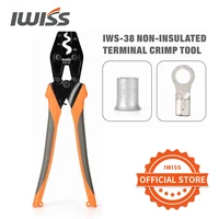 iwiss iws 38 crimping plier awg 8 2 for non insulated terminalsbuttspliceopenplug connectors crimper wiring repairs tool