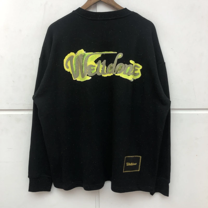 

Long Sleeve WE11DONE T-Shirt Men Women Best Quality T Shirt Vintage Welldone Top Tee Oversized