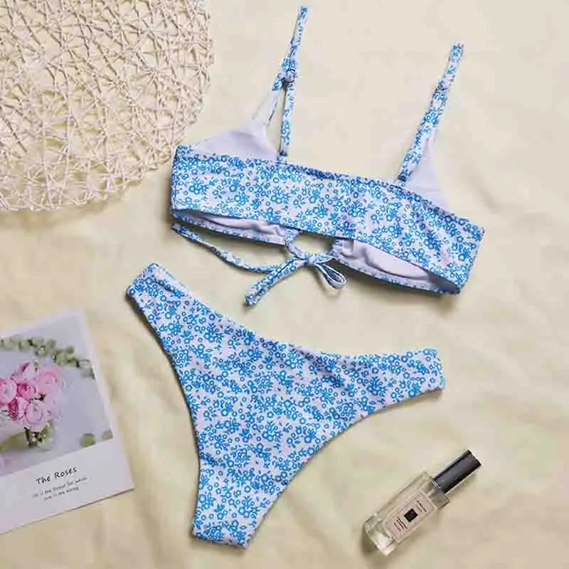

2021 Sexy Triangle Push Up Bikini Set Brazilian String Thong Swimwear Bandage Bikinis Women Two Piece Swimsuit Micro Biquini