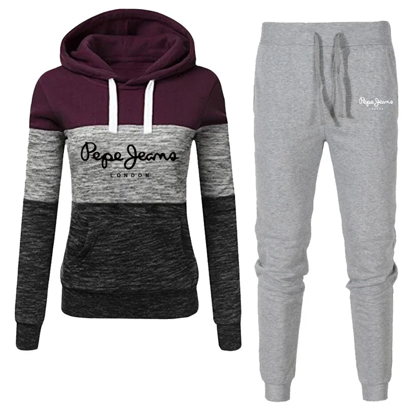 

Women's Tracksuit 2 Piece Set Pullover Hoodie+Pants Sports Suit Female Autumn Winter Sweatshirt Sets Sportswear Suits For Woman