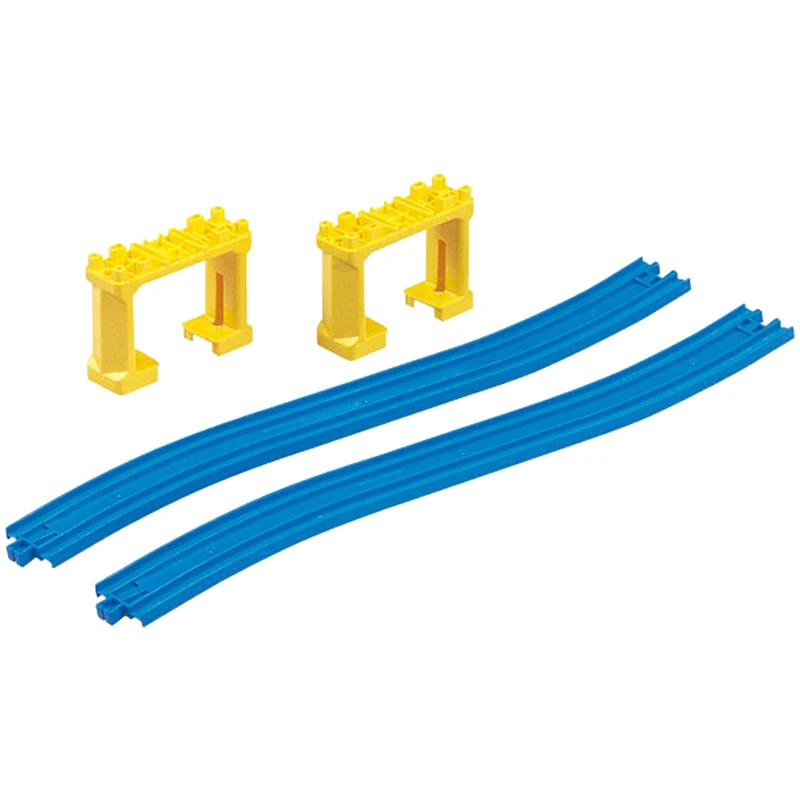 

Takara Tomy Plarail Rail Train Accessories Parts R-06 New Sloping With 2 Blocking Bridge Piers Track Toy