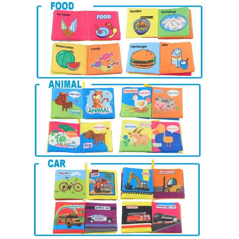 9 шт. в комплекте нетоксичные ткани детские тканевые книги для раннего развития