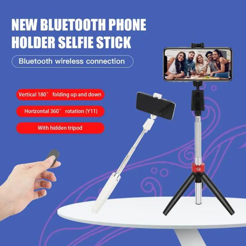 

Wireless Bluetooth 3 in 1 Selfie Stick with Tripod Foldable Bracket Handheld Video Live Monopod Youtobe Tiktok for Phone