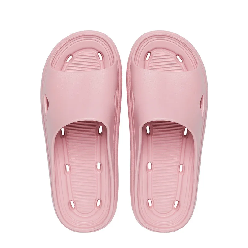 

New Household Couple Slippers for Men Women Indoor Bath Leaking Bathroom Slippers Non-Slip Wear-Resistant Hollow Sole Slides