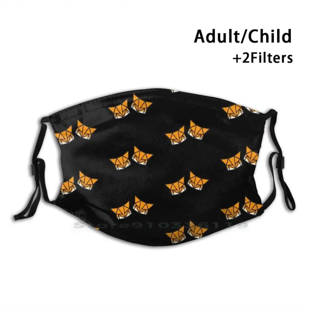 

Foxy Design Anti Dust Filter Washable Face Mask Kids Fox Fox Cool Cute Geometric Foxy Animal Animals Cute Kawaii Fox Fox