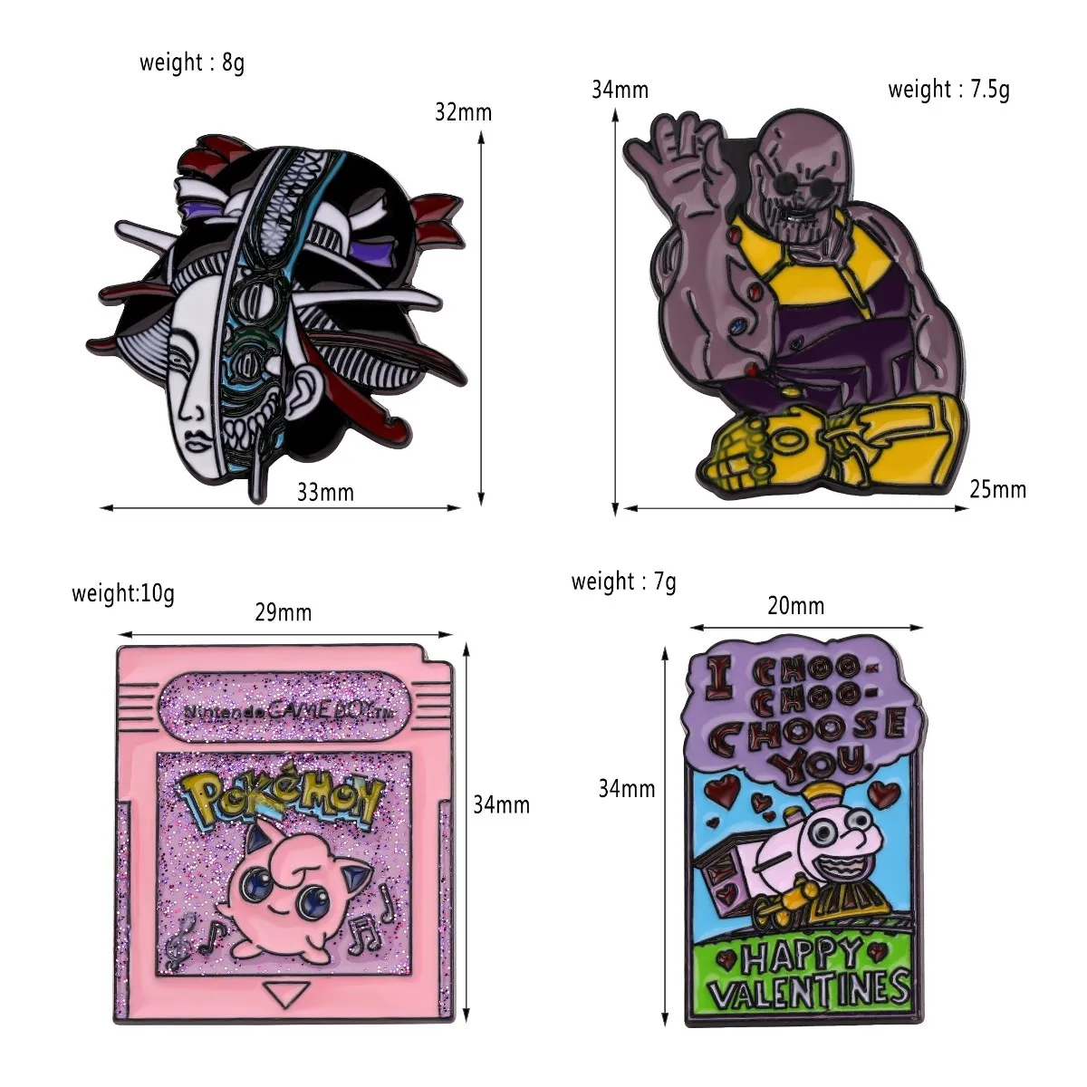 Серия Pokemon Thomas, эмалированная булавка для карт, абстрактная живопись, соль, Bae Thanos, металлические броши, рюкзак, шляпа, аксессуары для мужчин и женщин