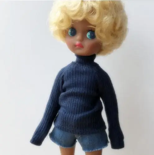 dark blue Новая Одежда для кукол Blyth, модная водолазка, свитер, футболка для 1/6, аксессуары для кукол(подходит для ob24 azone pullip barbies blyth 1/6 Doll - Цвет: dark blue