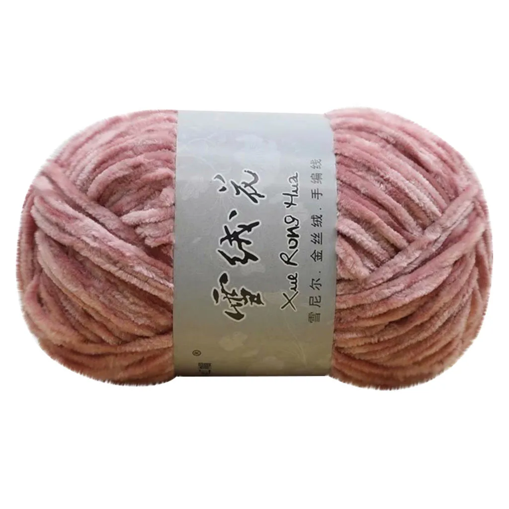 Золотая Бархатная шениль пряжа для ручного вязания средняя Толстая шерстяная