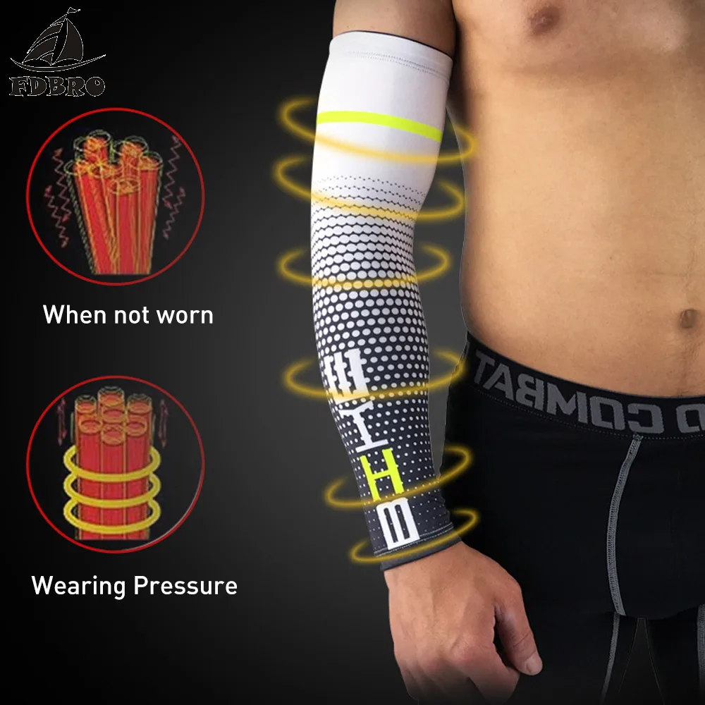 FDBRO 2 Pcs/lot Arm Sleeves Cycling Fishing Sport Sun UV Protective Cuff Basketball Warmer Manguitos Ciclismo Brazo Hombre | Спорт и