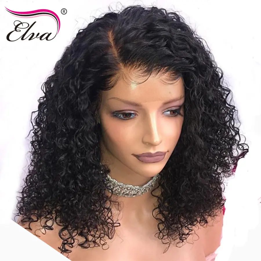 

13x6 Lace Front Human Hair Wigs For Black Women Pre Plucked With Baby Hair Lace Wig Elva Hair Curly Lace Front Wigs Remy Hair