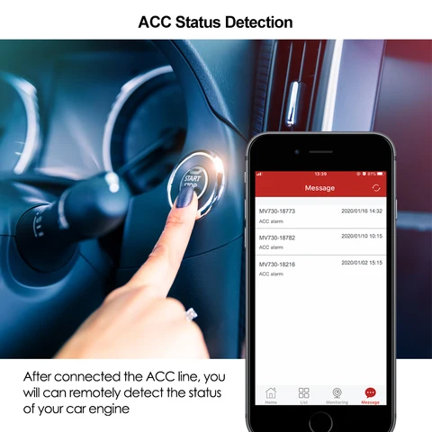 Автомобильный мини-GPS-трекер MV730 с пультом дистанционного управления, отслеживание транспортного средства в реальном времени, обнаружение ACC, режим сна