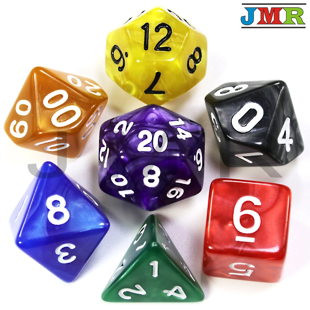 Dados De Rpg 7 шт./компл. многогранные RPG игры мраморный эффект кости D4-D20 мульти стороны кости Поп для подземелья и Драконов