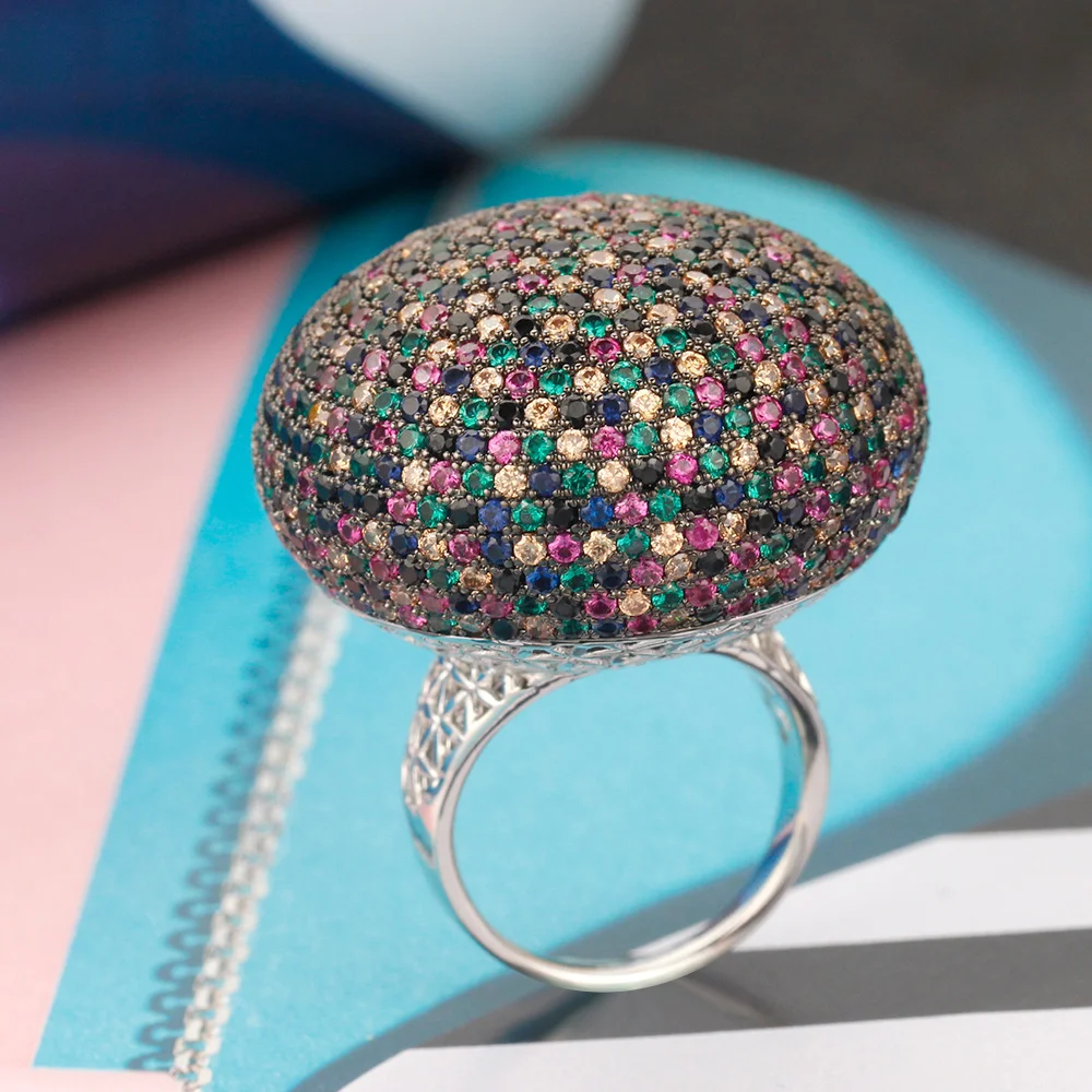 Свадебные кольца Bride Talk большие сферические свадебные полноцветный кубический