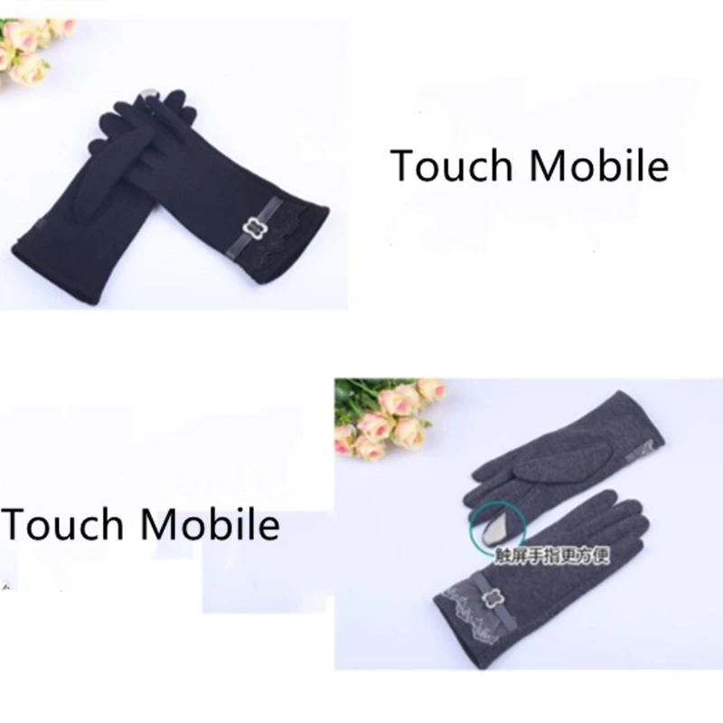 5 видов цветов перчатки для сенсорного экрана теплые мягкие зимние варежки