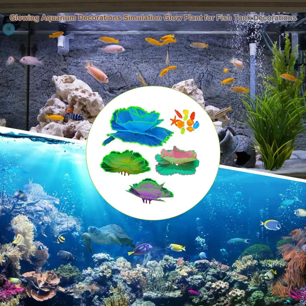 

Glowing Aquarium Decoration Simulation Glow Plant Decor Water Weeds Ornament Artificial Jellyfish Coral For Fish Tank Decoration