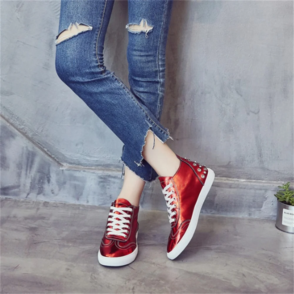 Женская обувь сезон весна-осень Новинка с высоким берцем из натуральной кожи